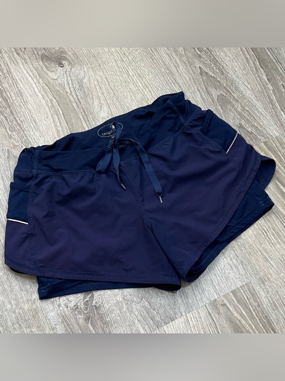 Size Small Navy Blue Running Athletic Athleisure Shorts Zip Pocket